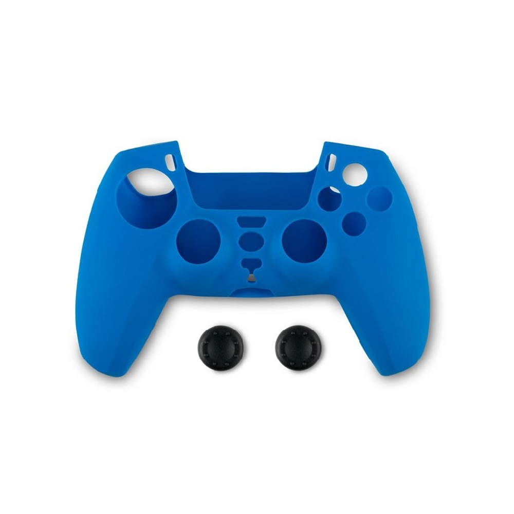 SPARTAN GEAR CONTROLLER SILICON SKIN COVER AND THUMB GRIPS FOR PS5 BLACK/WHITE