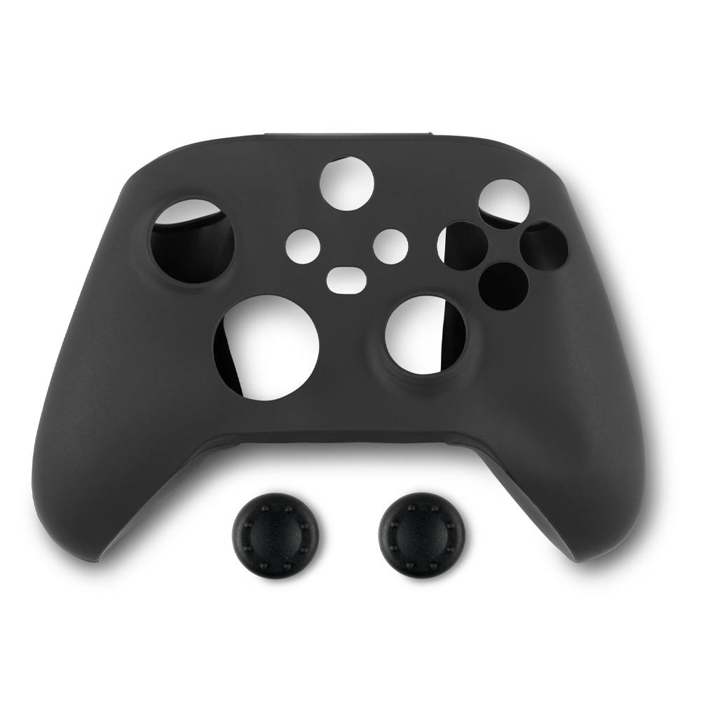 SPARTAN GEAR CONTROLLER SILICON SKIN COVER AND THUMB GRIPS BLACK FOR XBOX X/S