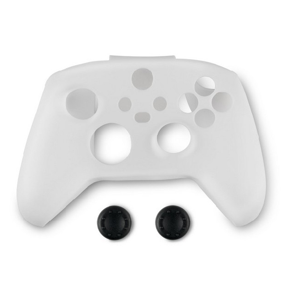 SPARTAN GEAR CONTROLLER SILICON SKIN COVER AND THUMB GRIPS WHITE FOR XBOX X/S