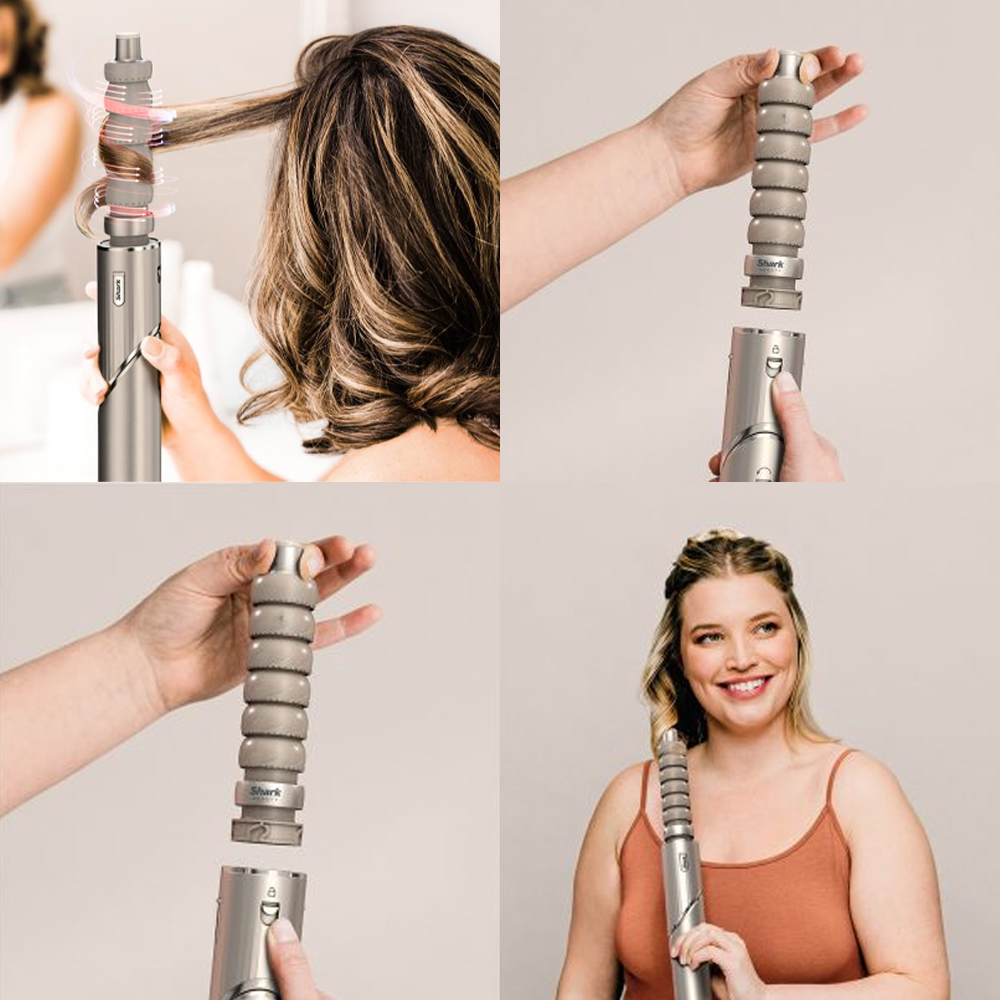 SHARK HD446SLEU FLEXSTYLE 5-IN-1 AIR STYLER & HAIR DRYER W/STORAGE CASE STONE