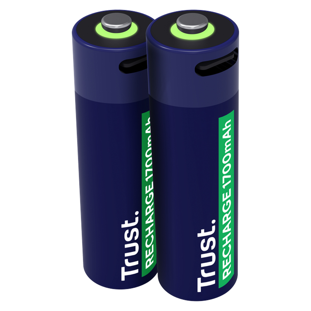 TRUST USB-C RECHARGEABLE AA BATTERIES - BLUE