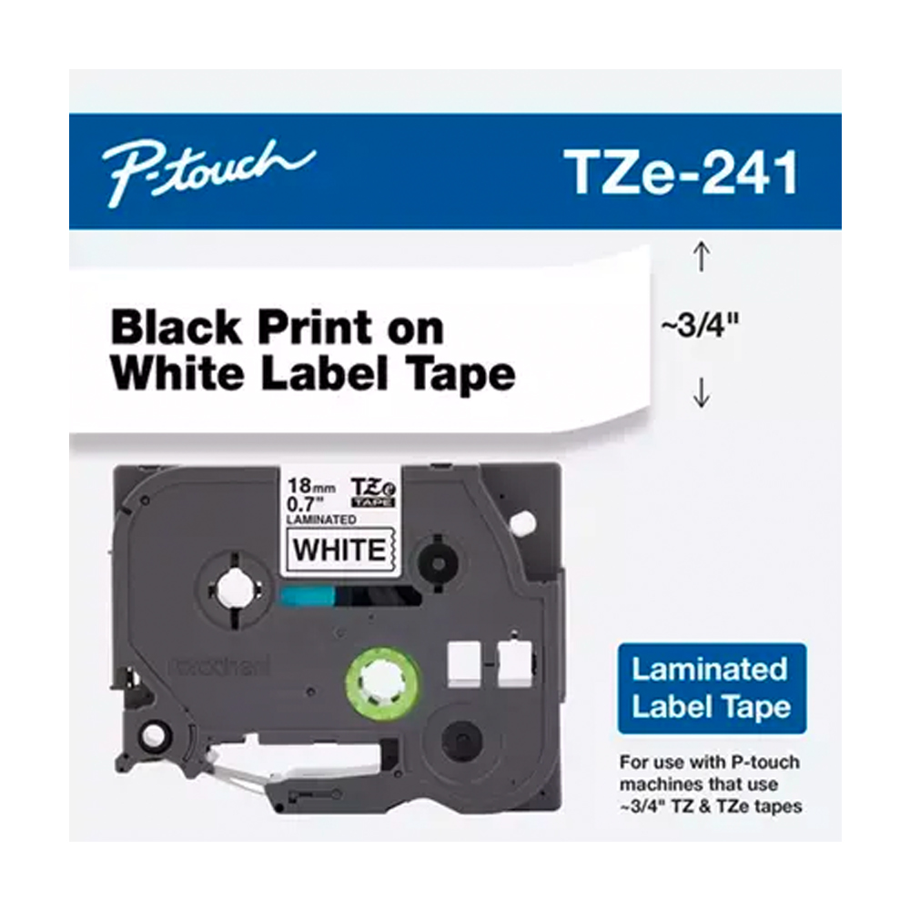 BROTHER TAPE 18MM - BLACK ON WHITE