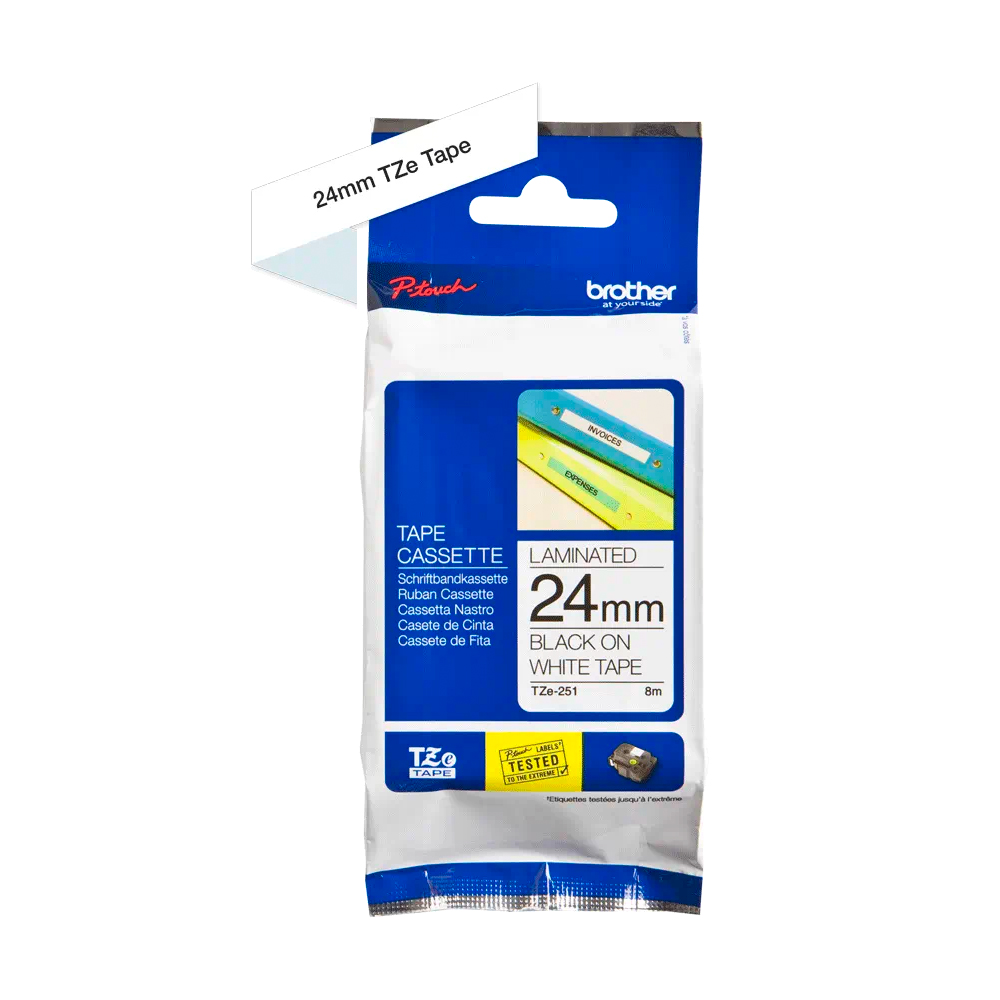 BROTHER TAPE 24MM - BLACK ON WHITE