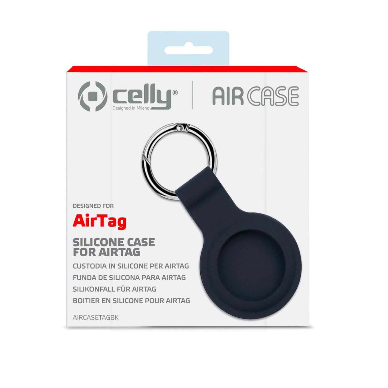 CELLY SILICONE CASE FOR APPLE AIRTAG BLACK