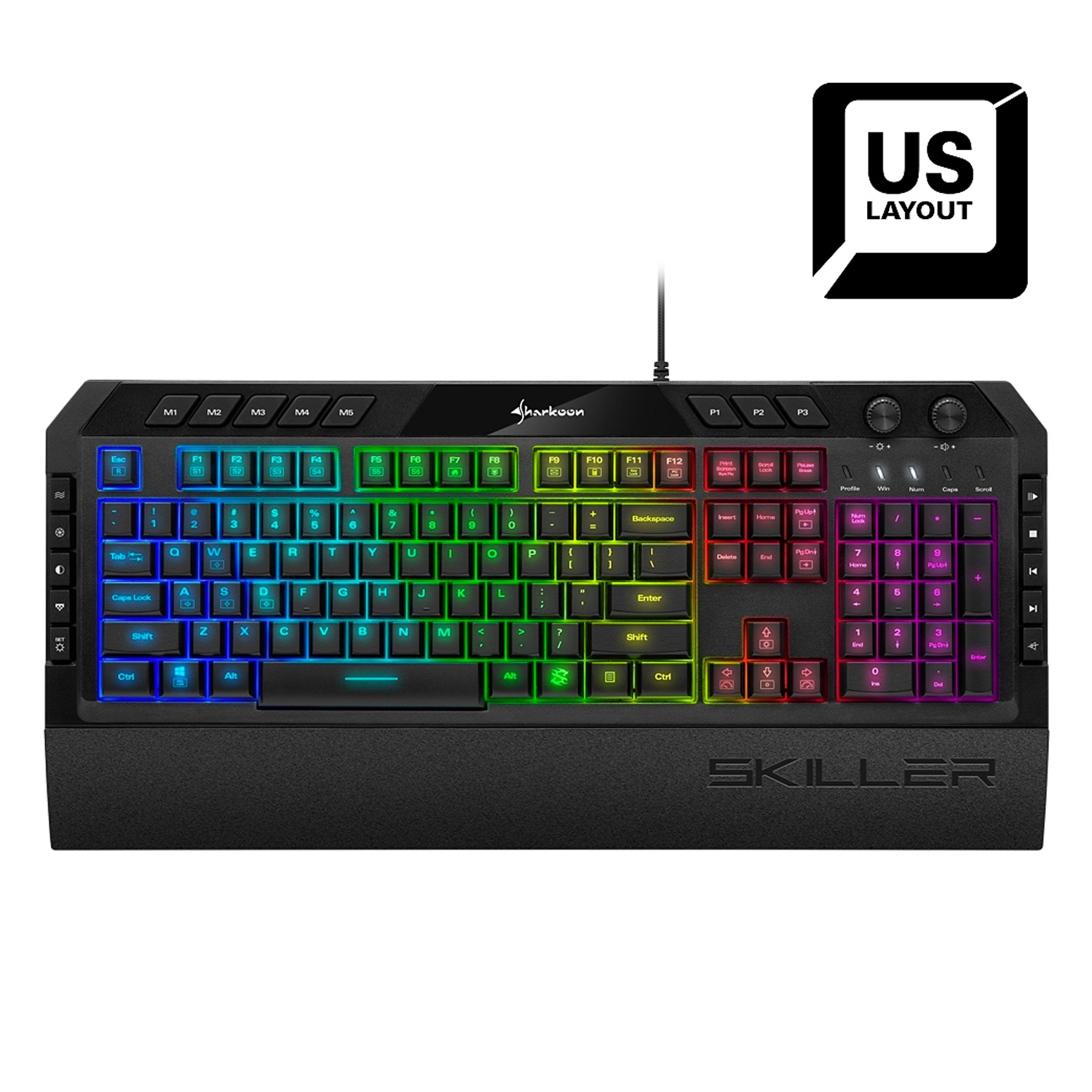 SHARKOON SKILLER SGK5 GAMING KEYBOARD WITH DETACHABLE WRIST REST