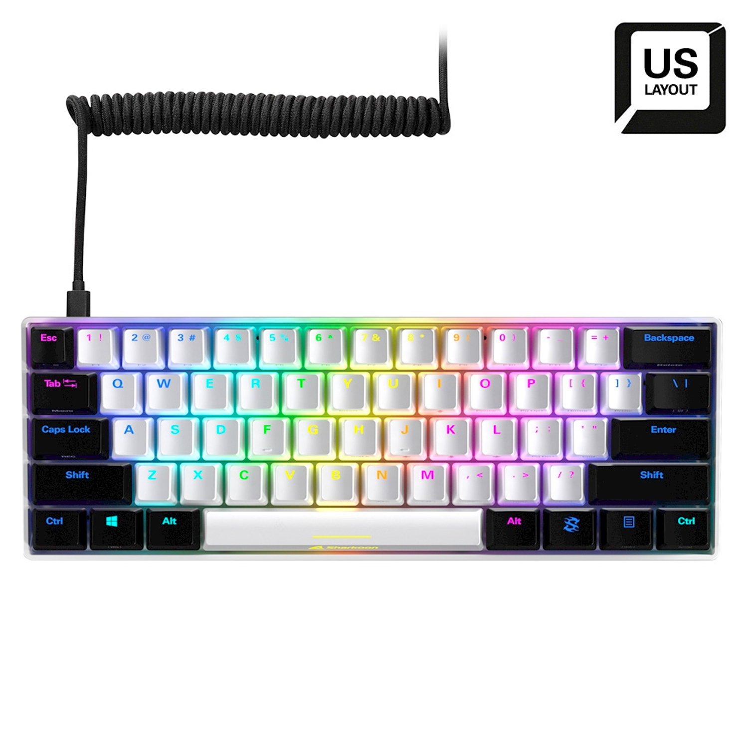 SHARKOON SKILLER SGK50 S4 WHITE MECHANICAL GAMING KEYBOARD - BROWN SWITCHES