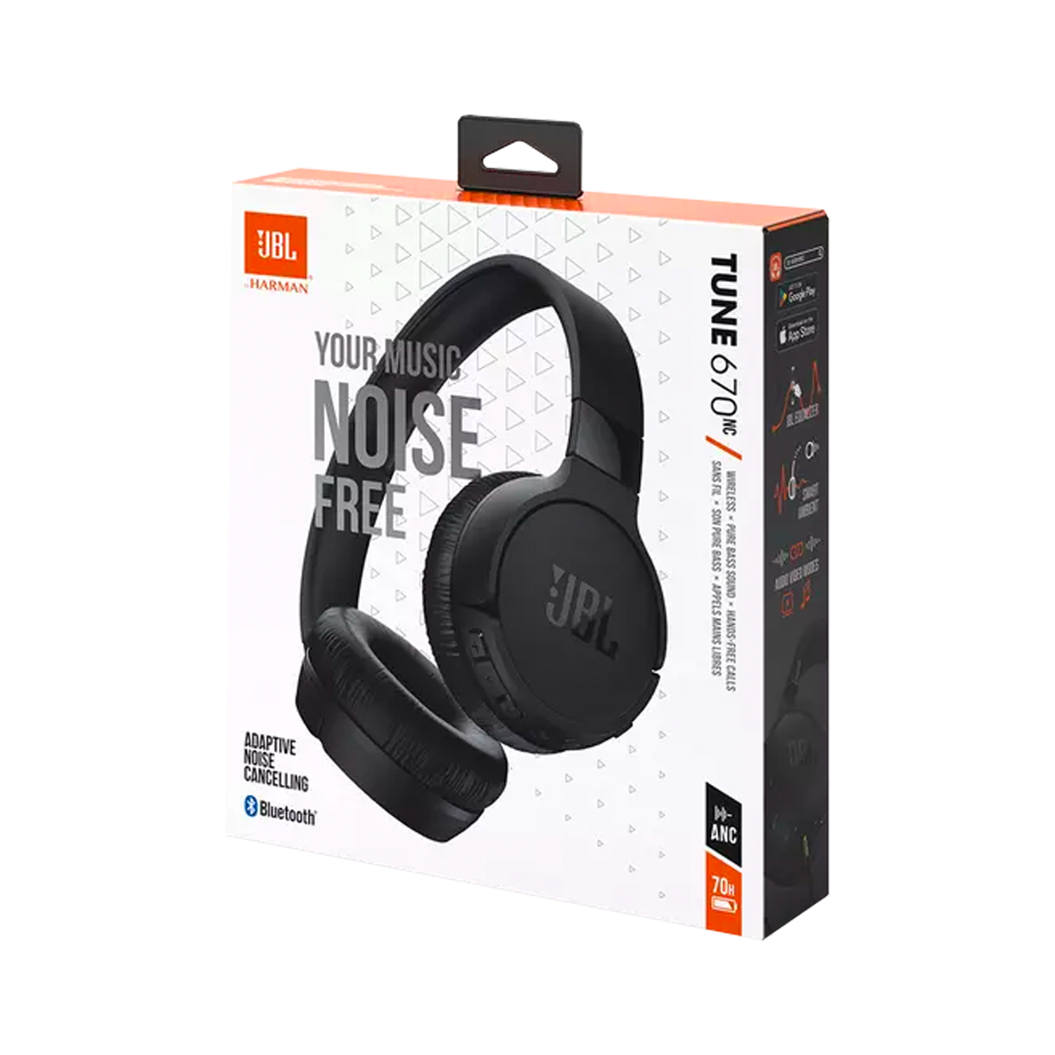 JBL T670NC BLACK WIRELESS ON EAR HEADPHONES