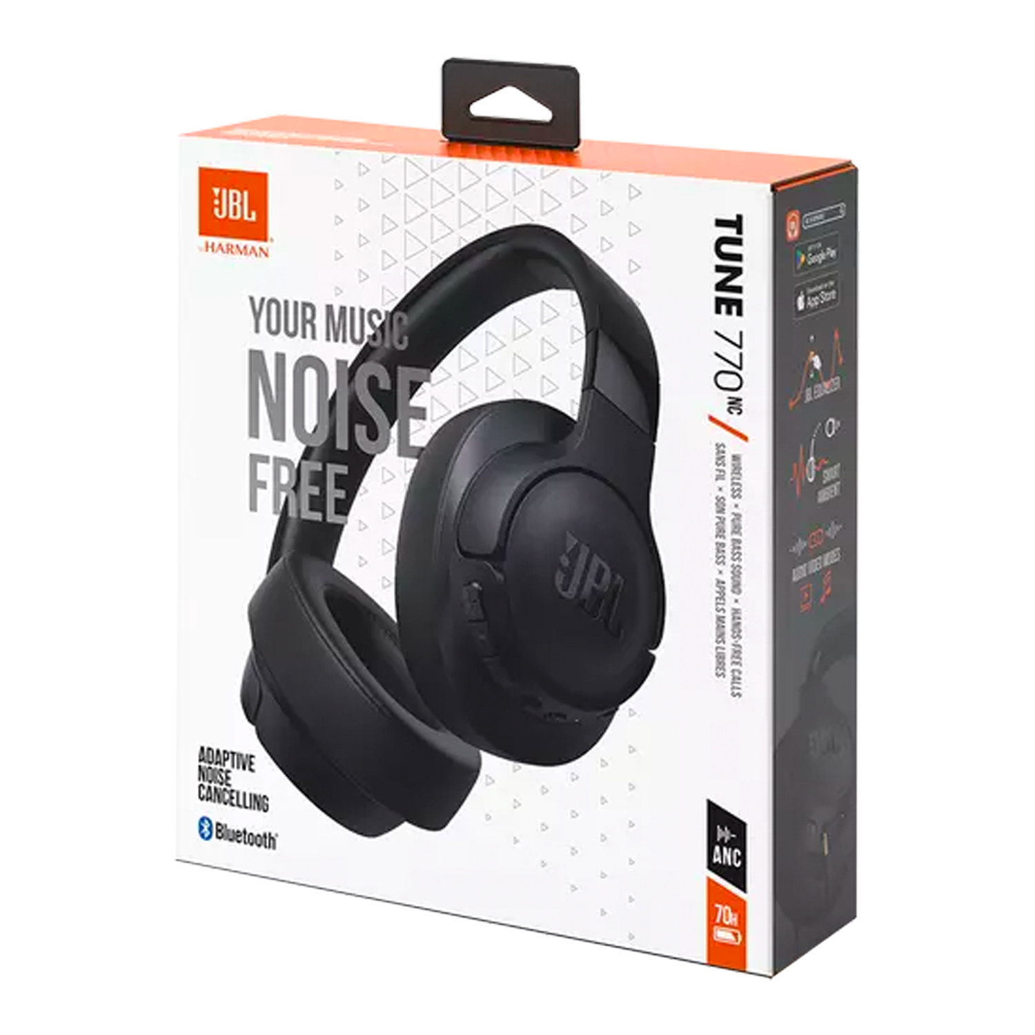 JBL T770NC BLACK WIRELESS OVER EAR HEADPHONES