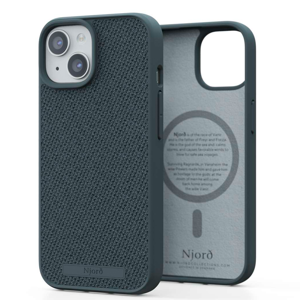 NJORD FABRIC MAGSAFE CASE FOR IPHONE 15 PRO DARK GREY