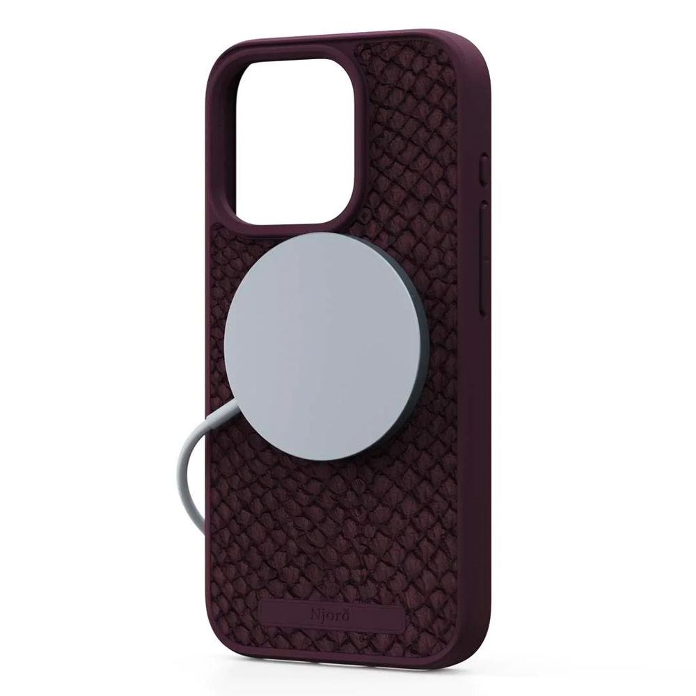 NJORD SALMON LEATHER MAGSAFE CASE FOR IPHONE 15 PRO RUST