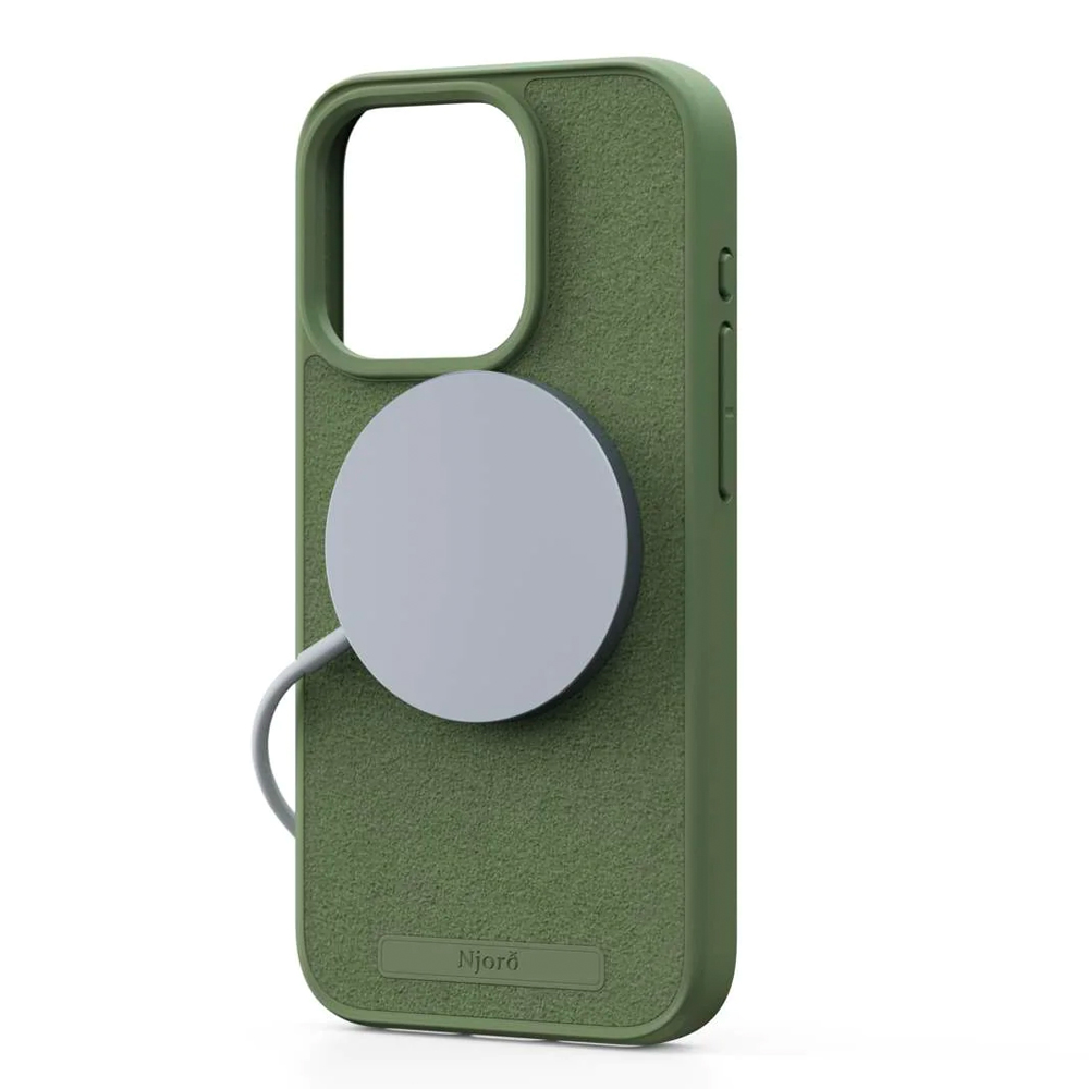 NJORD SUEDE MAGSAFE CASE FOR IPHONE 15 PRO OLIVE