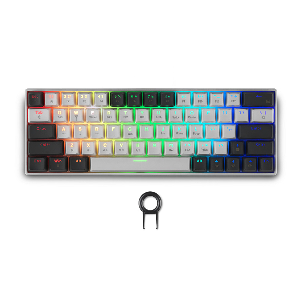 SPARTAN GEAR PEGASUS 2 WIRED & W/LESS 63 KEYS MECHANICAL GAMING KBRD WHITE/GRY