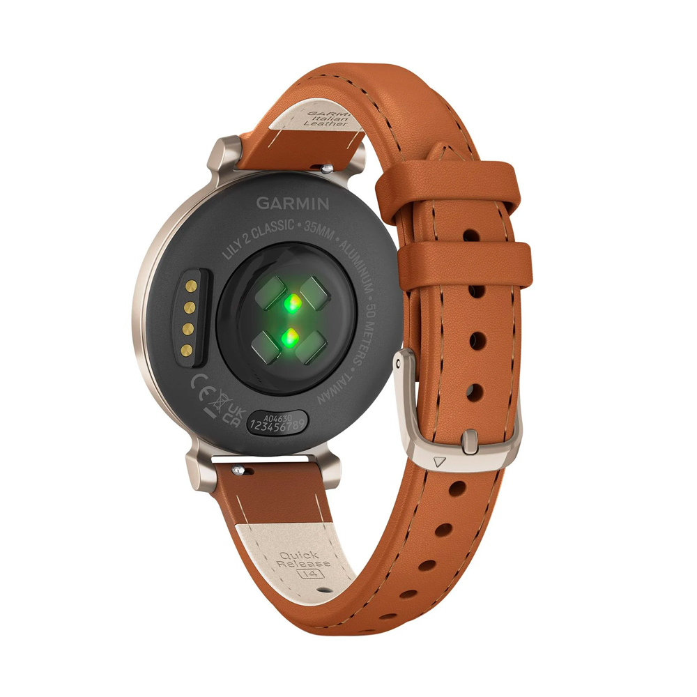 GARMIN LILY 2 CREAM GOLD W/TAN LEATHER BAND