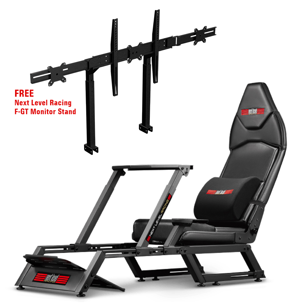 NEXT LEVEL RACING F-GT FORMULA AND GT COCKPIT + F-GT MONITOR STAND BUNDLE