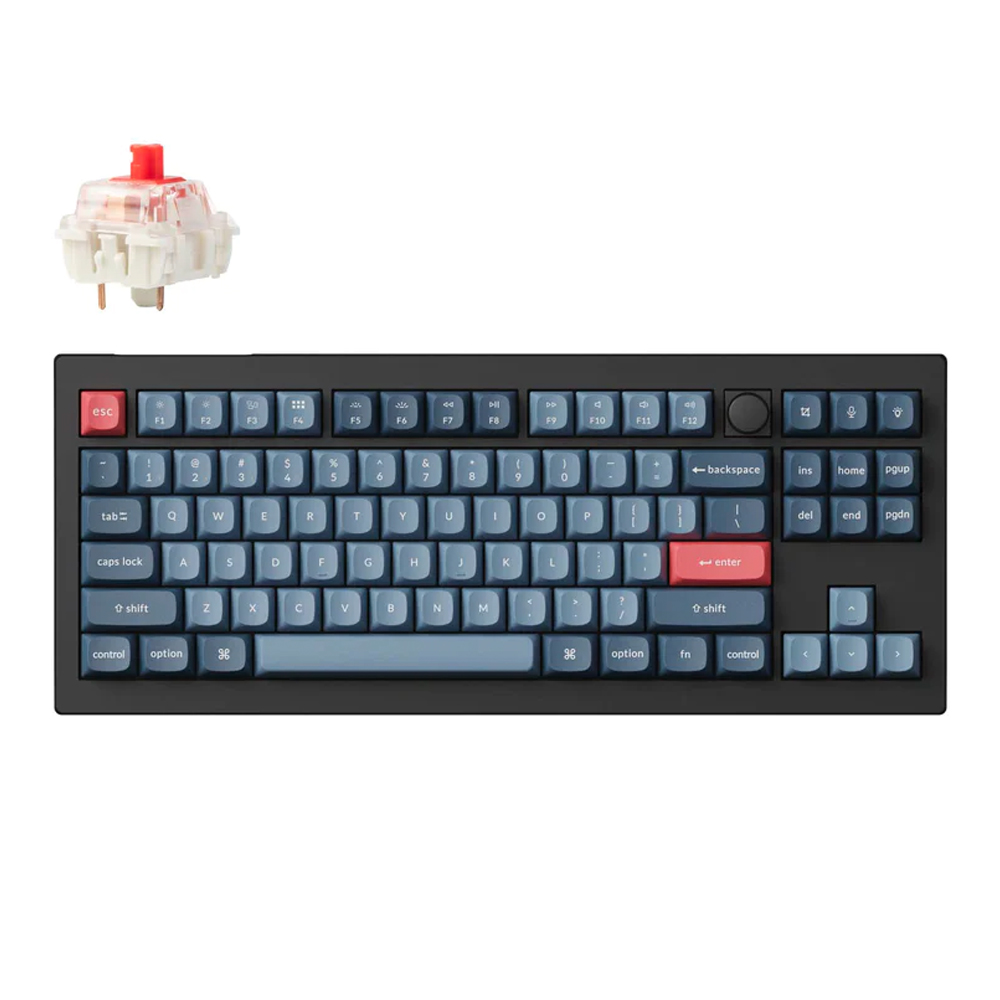 KEYCHRON V3 MAX WIRELESS CUSTOM MECHANICAL KEYBOARD CARBON BLACK RED SWITCH