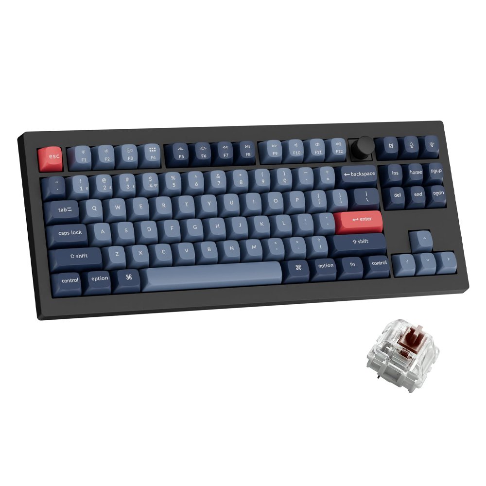 KEYCHRON V3 MAX WIRELESS CUSTOM MECHANICAL KEYBOARD CARBON BLACK BROWN SWITCH