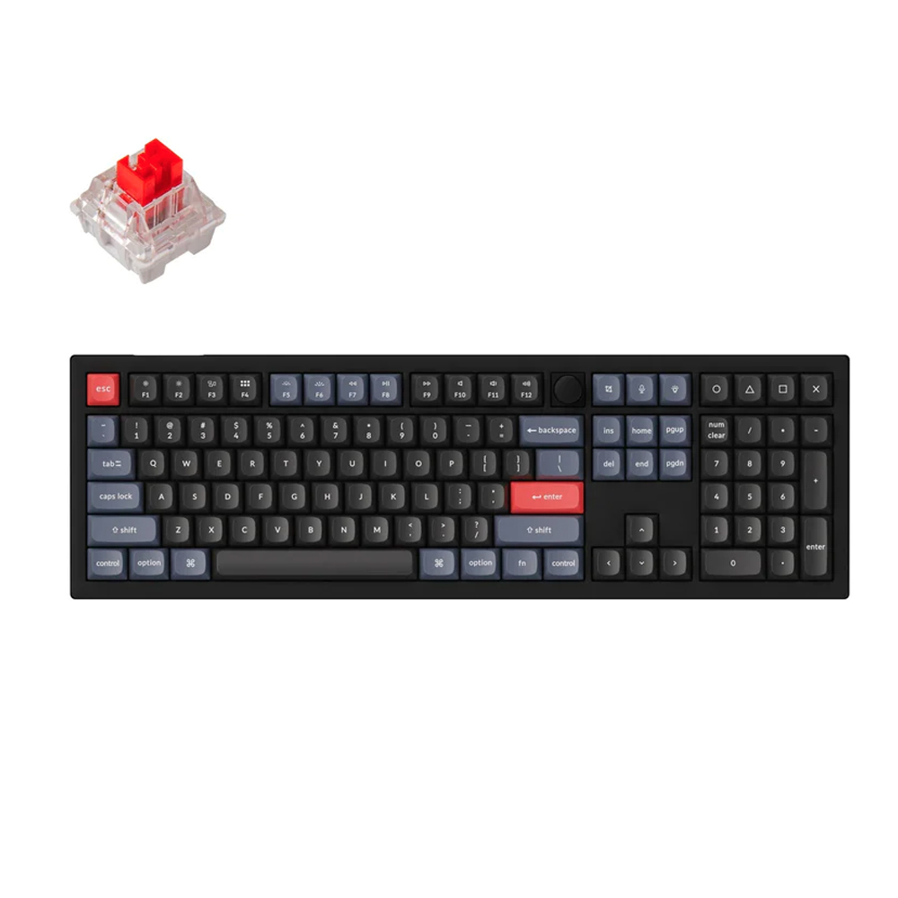 KEYCHRON V6 CUSTOM MECHANICAL KEYBOARD CARBON BLACK RED SWITCH