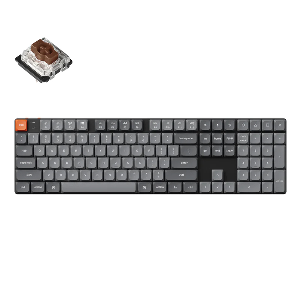 KEYCHRON K5 MAX WIRELESS MECHANICAL KEYBOARD RGB BACKLIGHT LOW PROFILE BROWN SWITCH