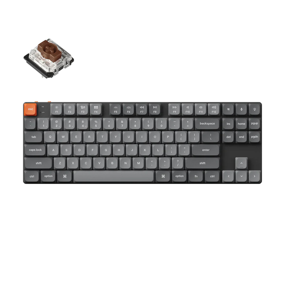KEYCHRON K1 MAX WIRELESS MECHANICAL KEYBOARD RGB BACKLIGHT LOW PROFILE BROWN SWITCH