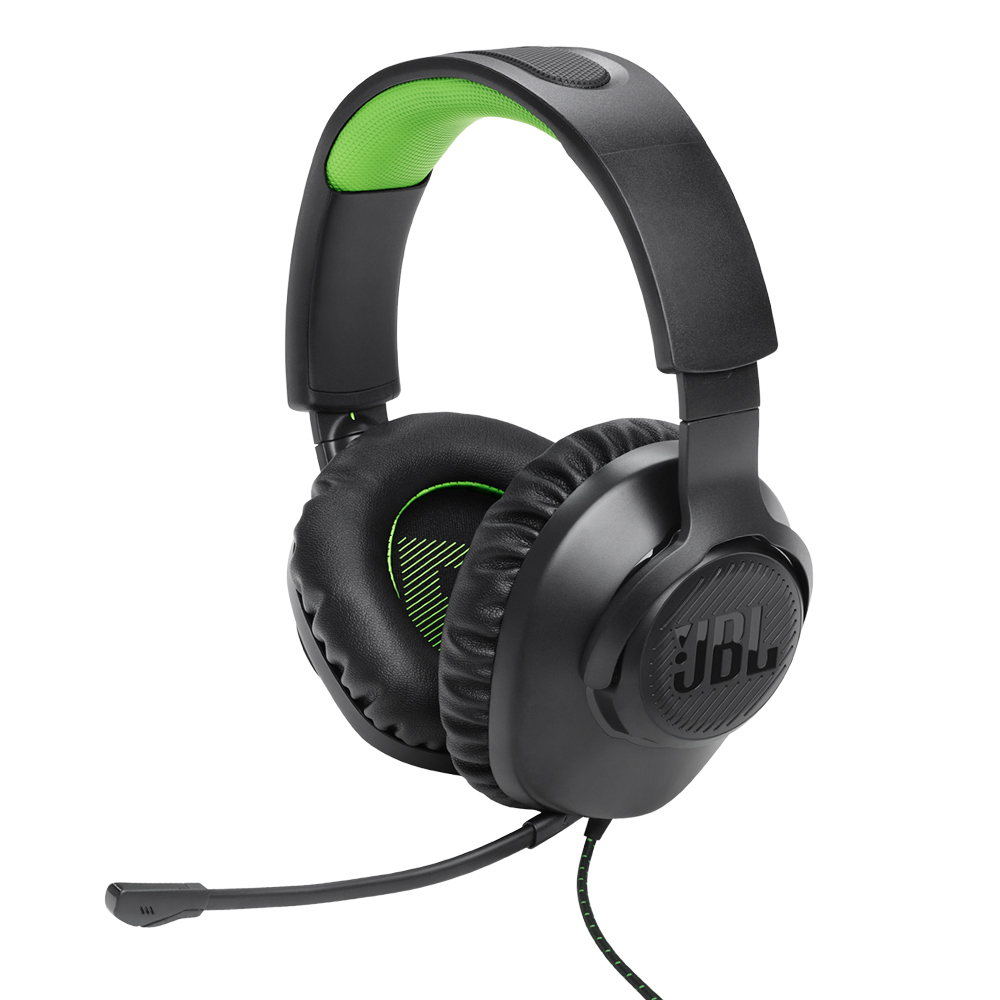 JBL QUANTUM 100X BLACK/GREEN OVER EAR CONSOLE HEADPHONES