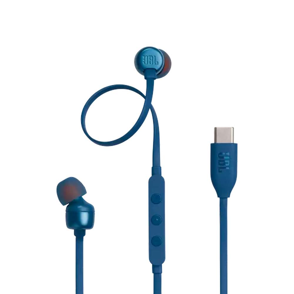 JBL T310C BLUE WIRED USB-C IN EAR HEADPHONES+MIC