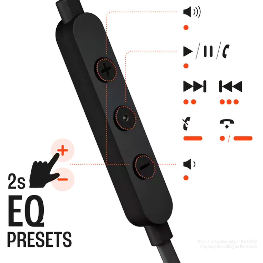 JBL T310C WHITE WIRED USB-C IN EAR HEADPHONES+MIC