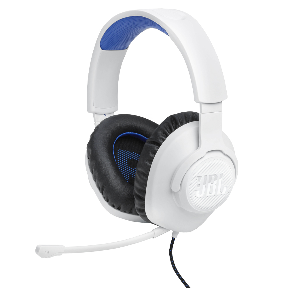 JBL QUANTUM 100P CONSOLE WHITE/BLUE WIRED HEADPHONES