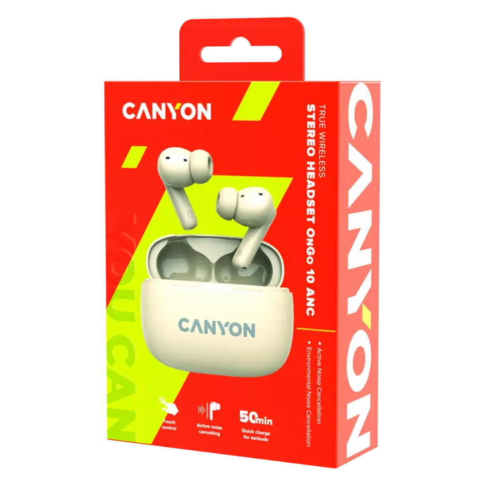 CANYON TWS-10 ON-GO ANC EARBUDS BEIGE