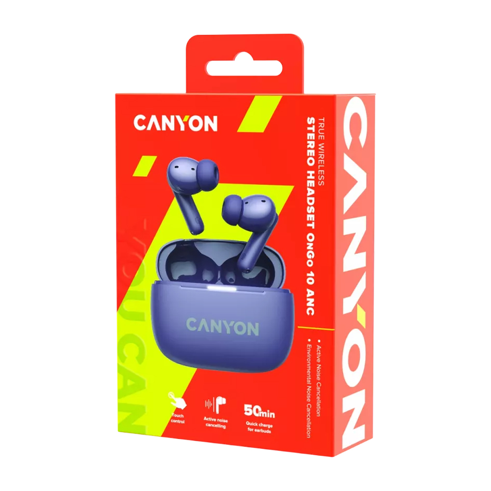 CANYON TWS-10 ON-GO ANC EARBUDS PURPLE