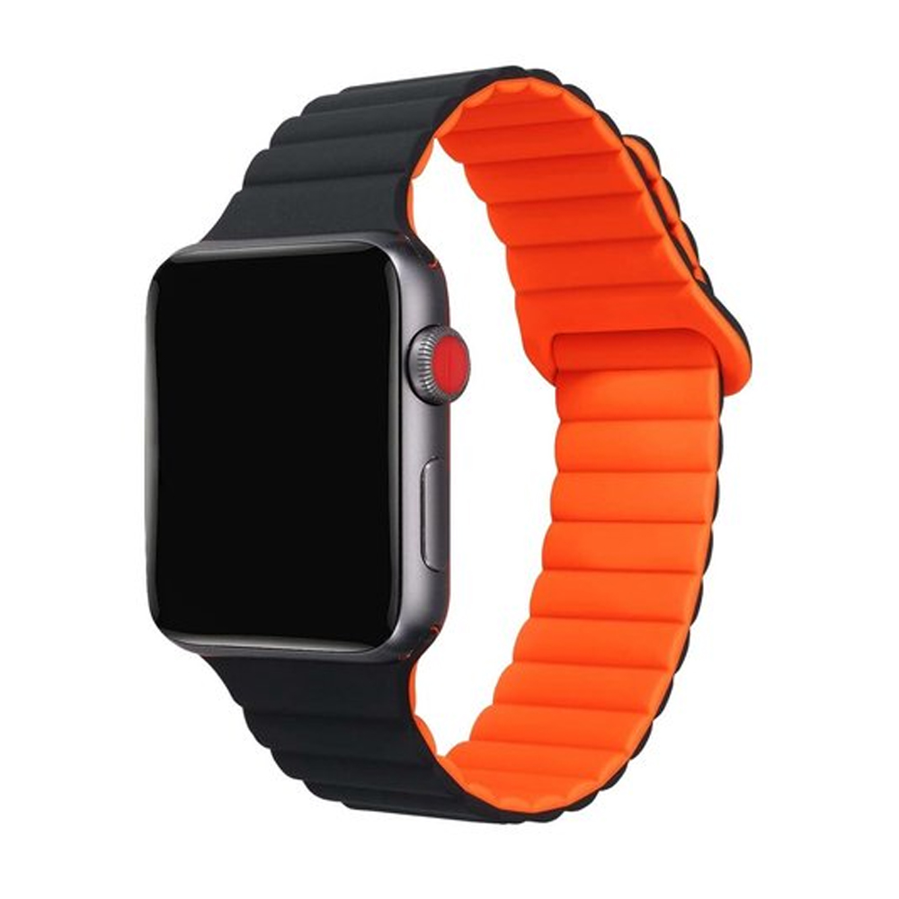 CELLY APPLE WATCH MAGNETIC STRAP - 42/44/45MM - BLACK/ORANGE
