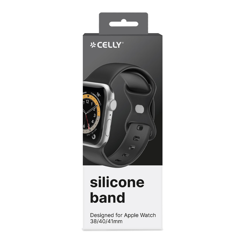 CELLY APPLE WATCH SILICONE STRAP - 38/40/41MM - BLACK