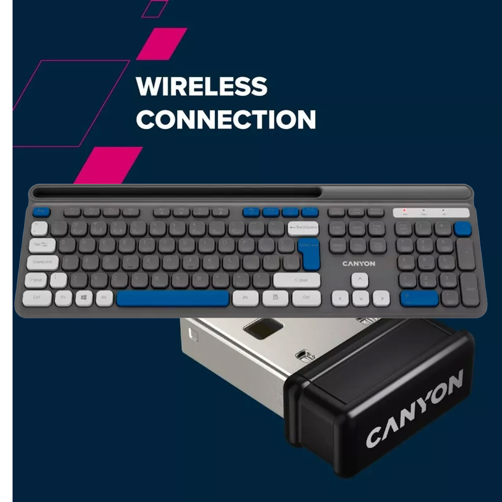 CANYON WIRELESS KEYBOARD HKB-W03 DARK GREY