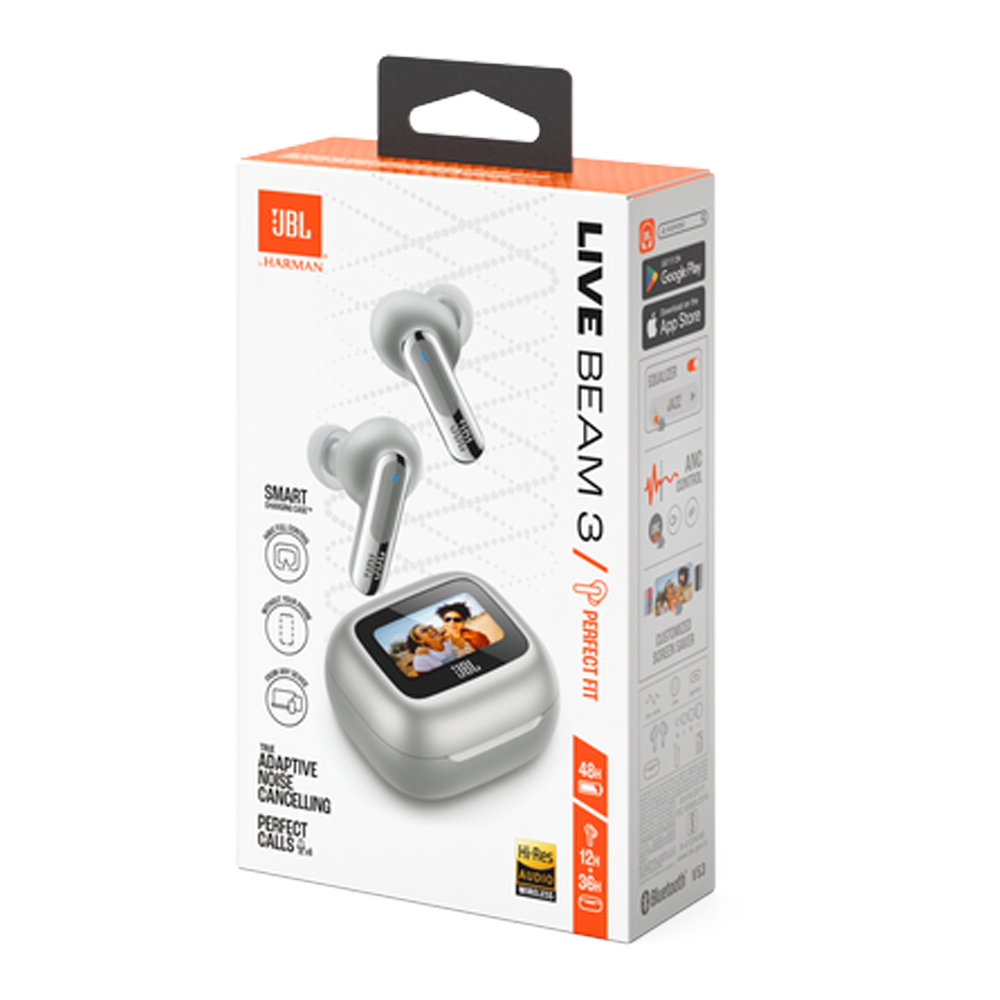 JBL LIVE BEAM 3 TRUE WIRELESS NC EARBUDS SILVER