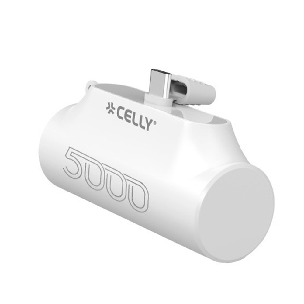 CELLY COMPACT POWERBANK 5000MAH USB-C WHITE