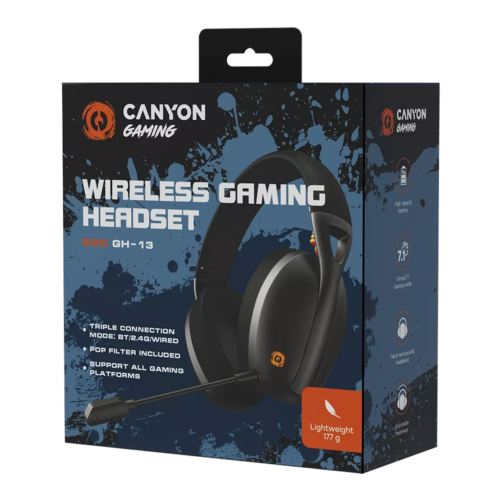 CANYON GAMING HEADSET EGO GH-13 BLACK