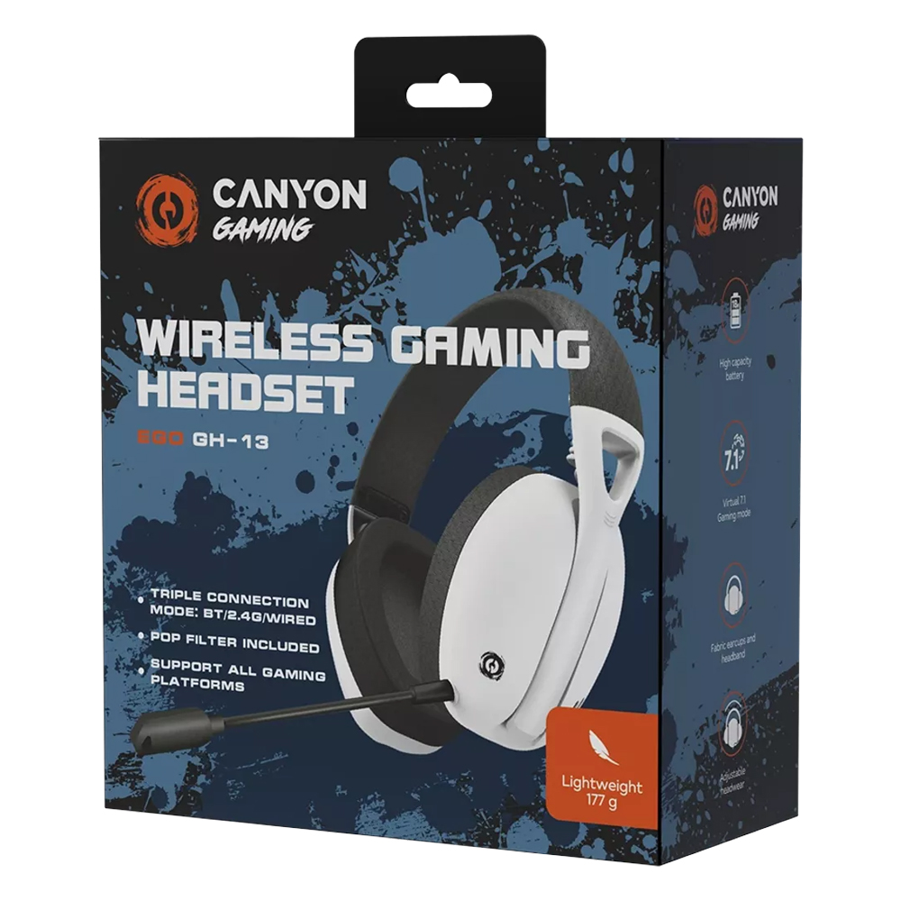 CANYON GAMING HEADSET EGO GH-13 WHITE