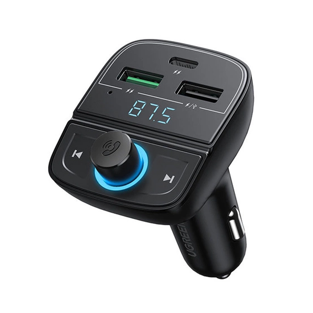 UGREEN FM TRANSMITTER BT 5.0 CAR CHARGER, TF CARD