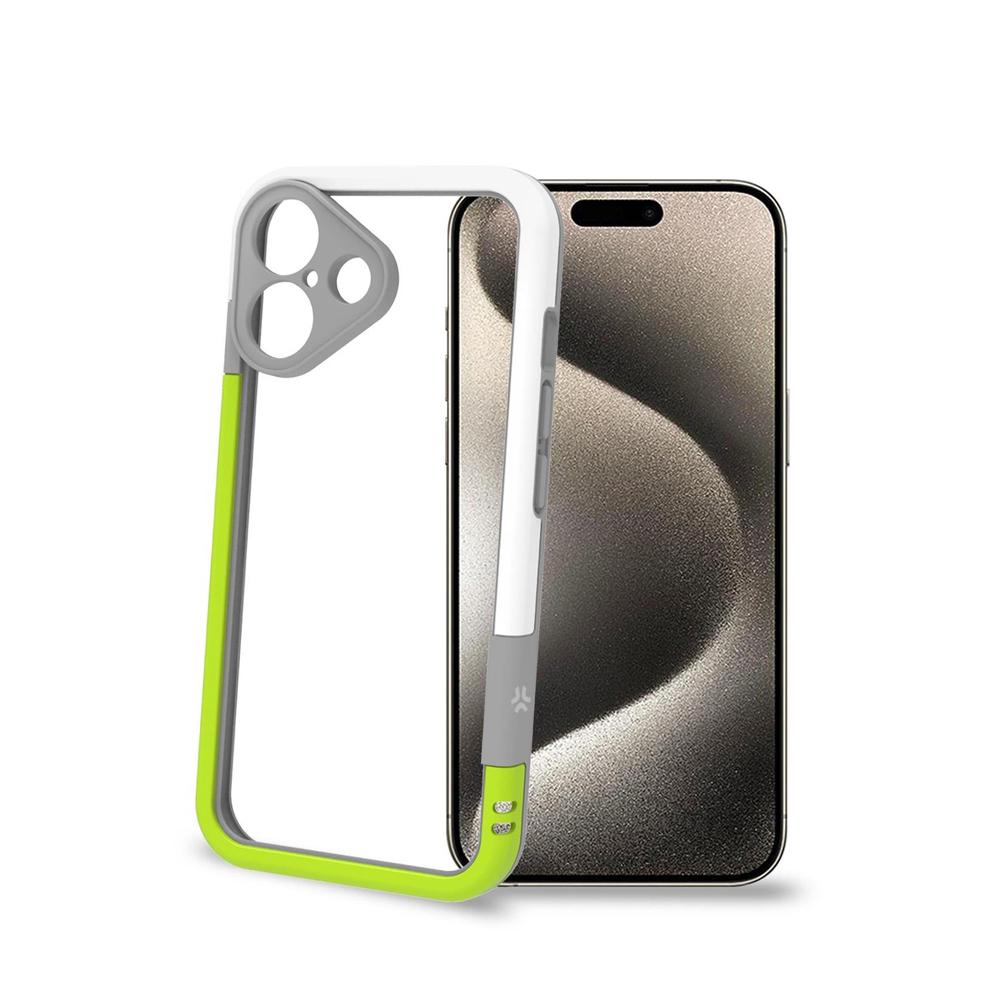 CELLY BUMPER FRAME WHITE/YELLOW IPHONE 16