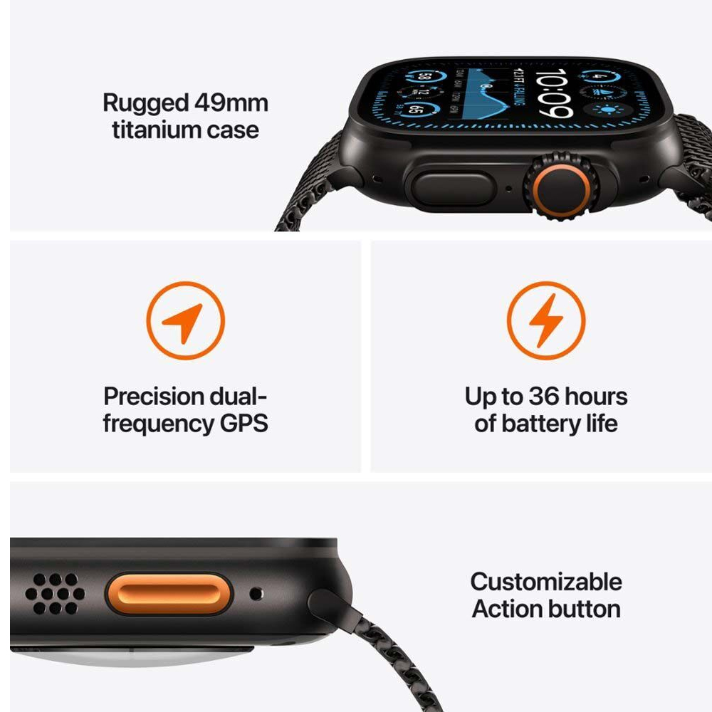 APPLE WATCH ULTRA 2 GPS+CEL 49MM BLACK TITANIUM / BLACK OCEAN BAND