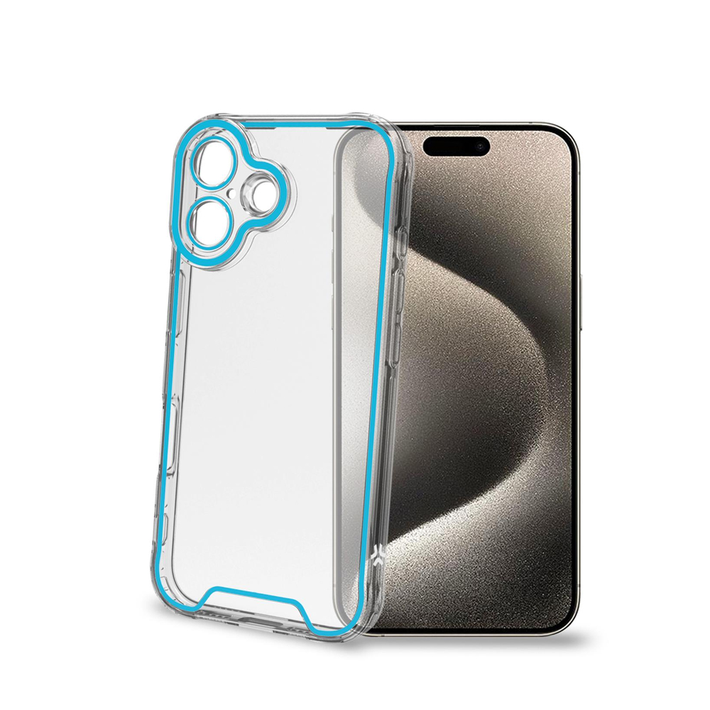 CELLY TPU TRANSPARENT SOFT CASE GLOW BLUE IPHONE 16