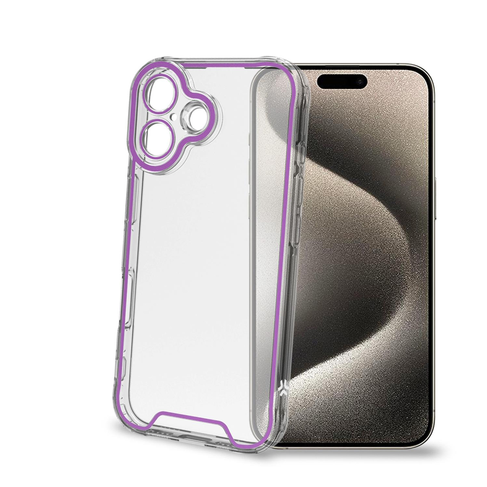 CELLY TPU TRANSPARENT SOFT CASE GLOW VIOLET IPHONE 16