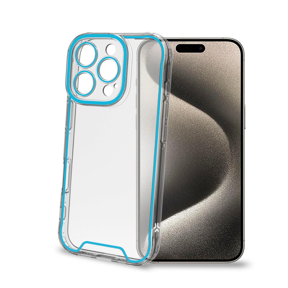 CELLY TPU TRANSPARENT SOFT CASE GLOW BLUE IPHONE 16 PRO