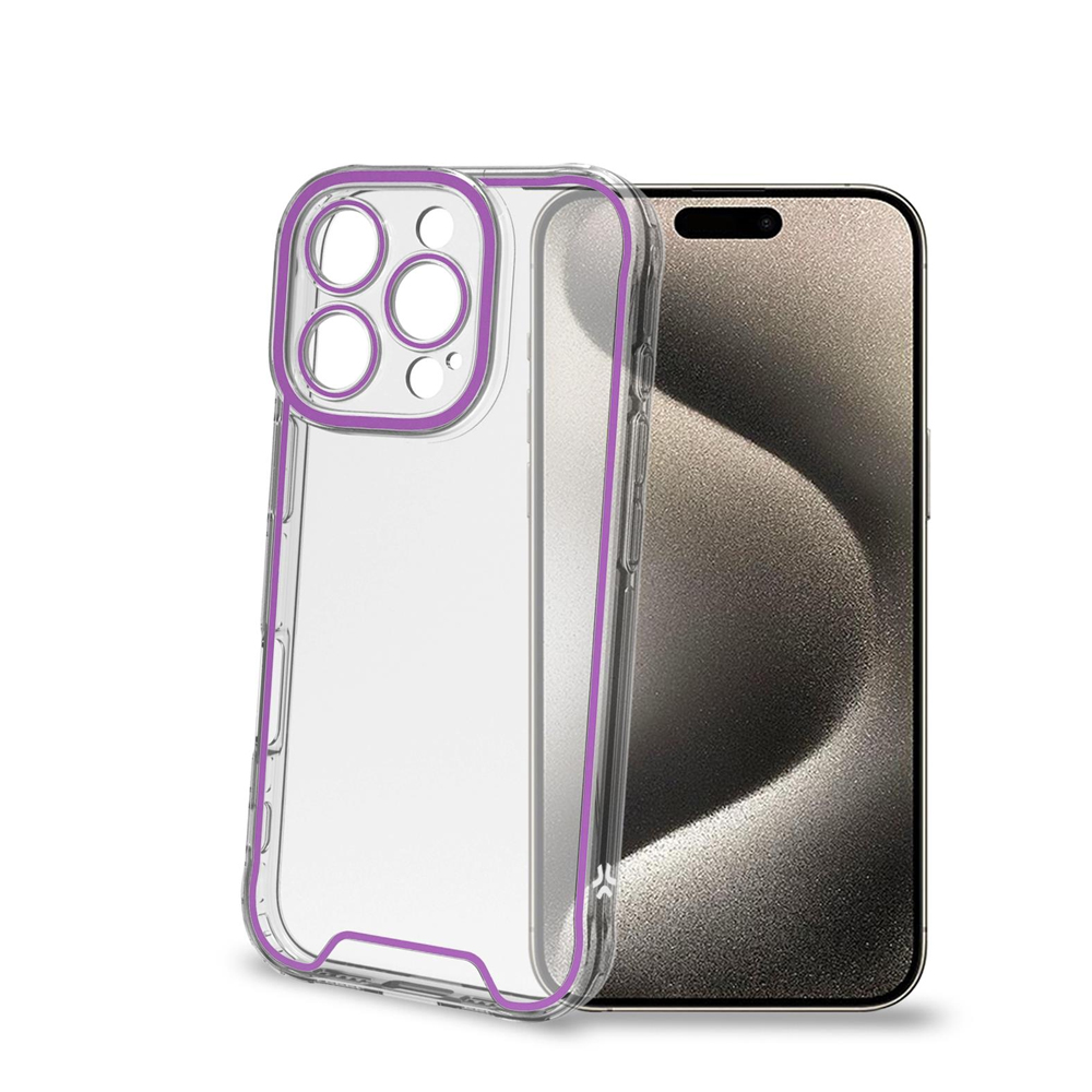 CELLY TPU TRANSPARENT SOFT CASE GLOW VIOLET IPHONE 16 PRO