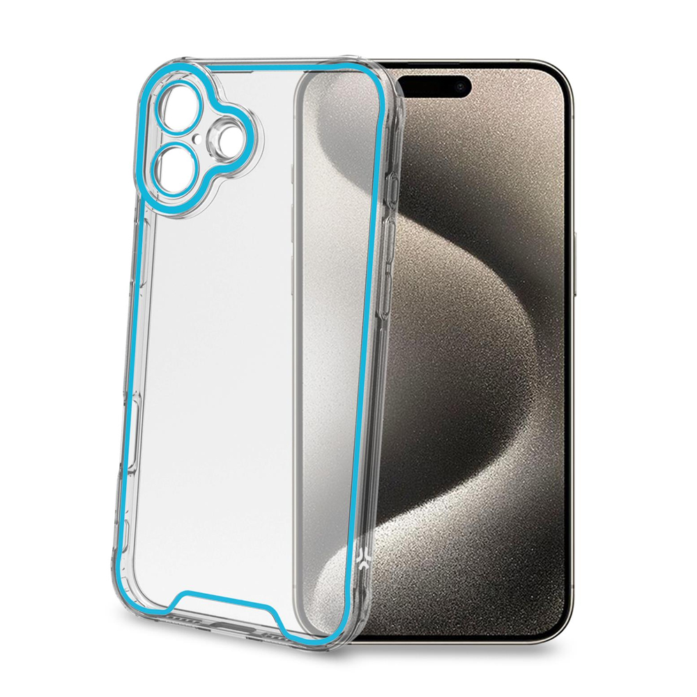 CELLY TPU TRANSPARENT SOFT CASE GLOW BLUE IPHONE 16 PLUS