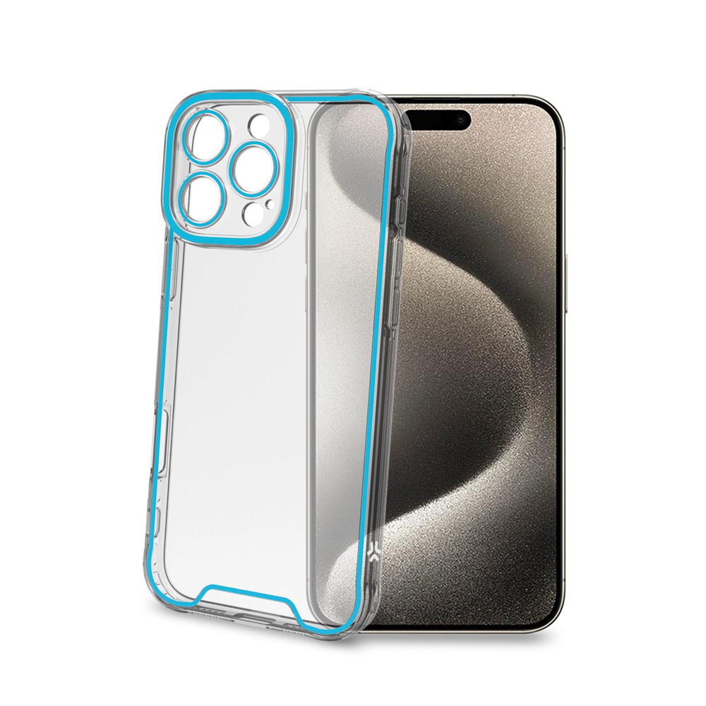 CELLY TPU TRANSPARENT SOFT CASE GLOW BLUE IPHONE 16 PRO MAX