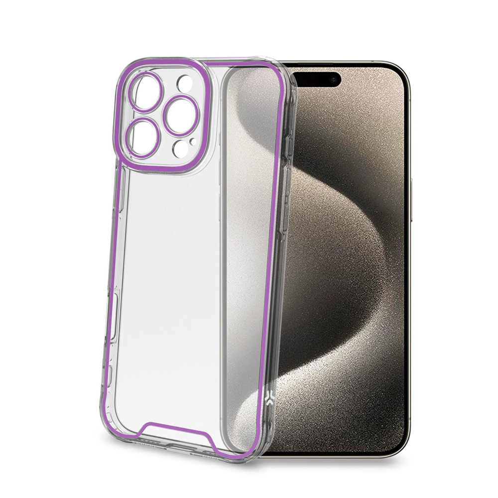 CELLY TPU TRANSPARENT SOFT CASE GLOW VIOLET IPHONE 16 PRO MAX
