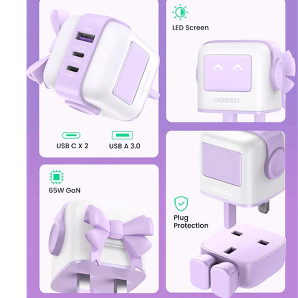 UGREEN NEXODE RG 65W USB-C GAN CHARGER PURPLE UK
