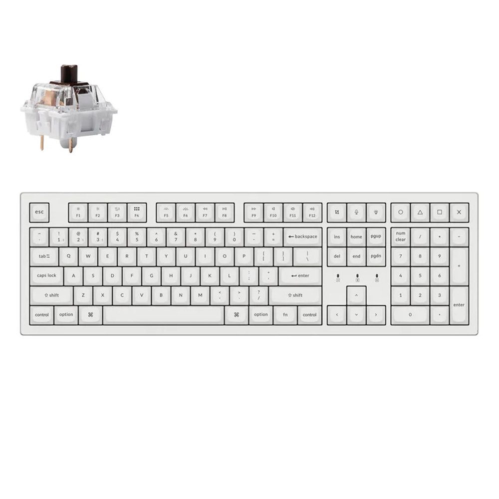 KEYCHRON K10 PRO W/LESS MECHANICAL K/BOARD RGB BACKLIGHT BROWN SWITCH WHITE