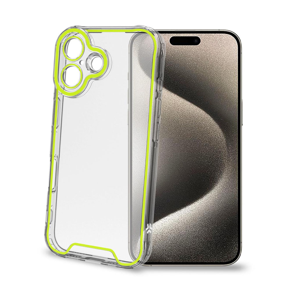 CELLY TPU TRANSPARENT SOFT CASE GLOW YELLOW IPHONE 16 PLUS