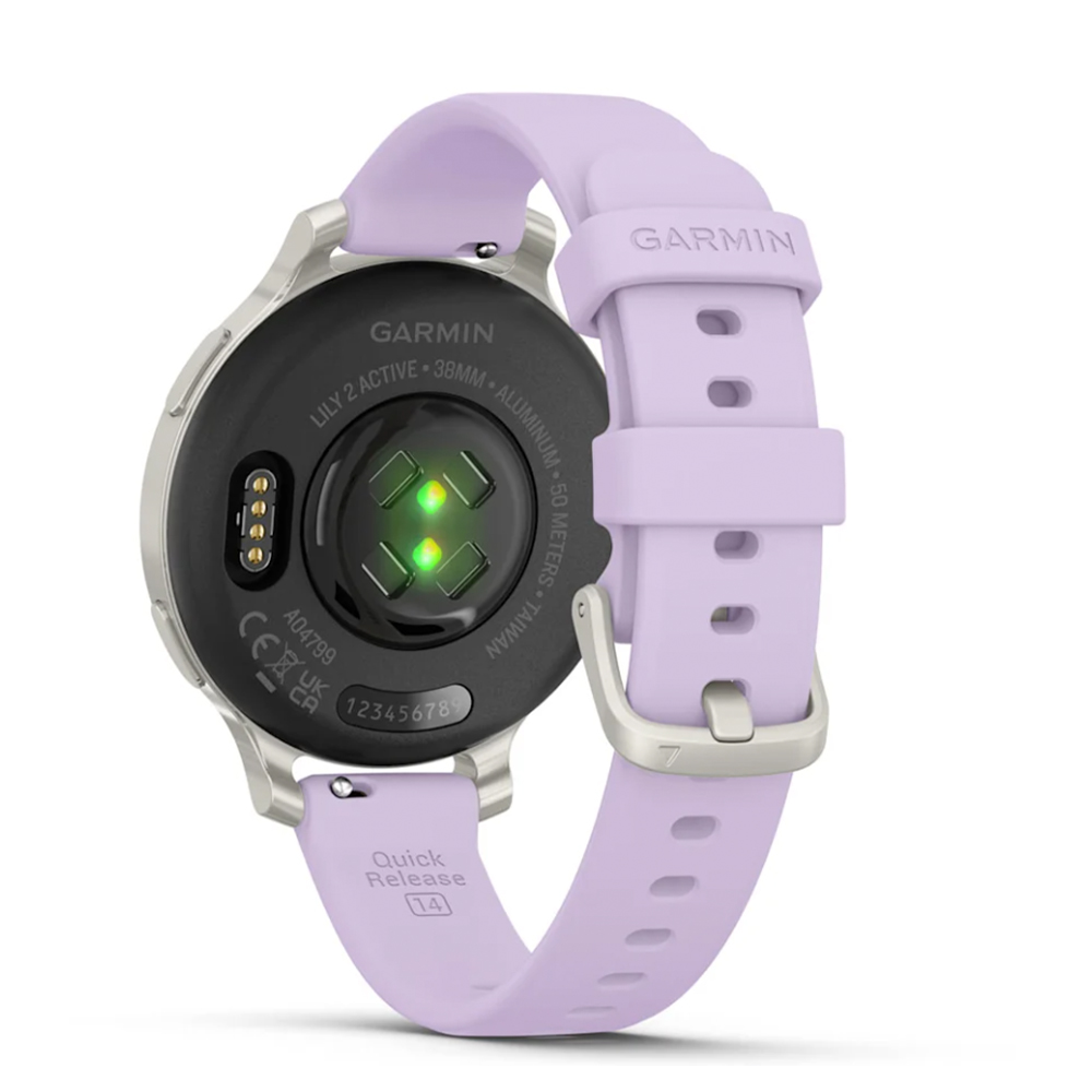 GARMIN LILY 2 ACTIVE SILVER W/PURPLE JASMINE SILICONE BAND